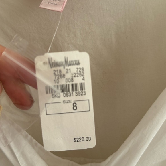 NWT Rebecca Taylor bow tunic top white 8 flower button - Picture 5 of 6